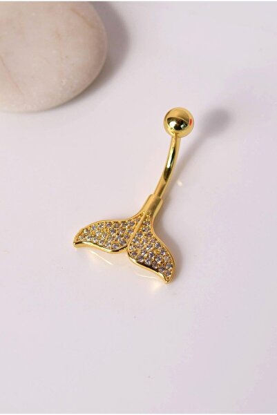 Sacce Scarves&Accessories Çelik Balina Kuyruğu Model Göbek Piercingi Gold Denizkızı