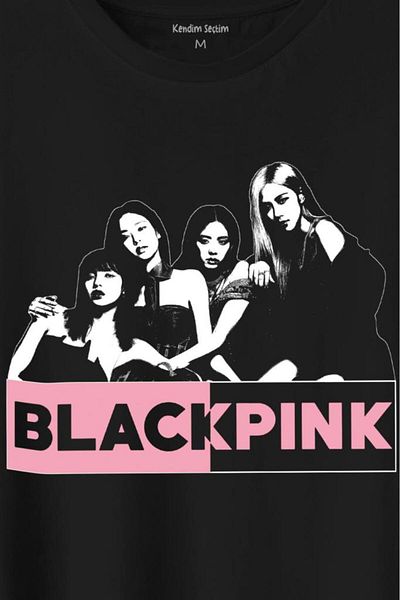 Kendim Seçtim Μπλουζάκι Unisex Μπλουζάκι με στάμπα Black Pink Band Characters Artists