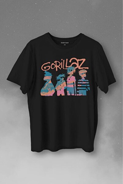 Kendim Seçtim Gorillaz 2D Rock Blur Damon Albarn Feel Good Urban Štampano T-S...
