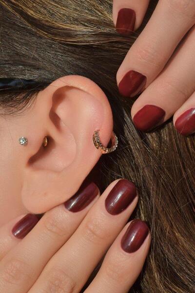 Sacce Scarves&Accessories Lazer Kesim Altın Model Halka Tragus Helix Kıkırdak...