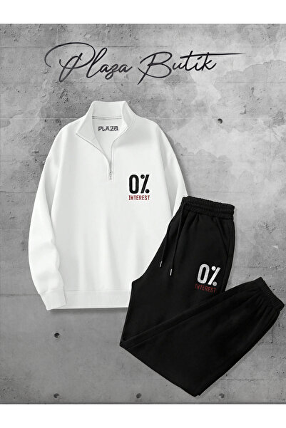 Plaza Butik Чоловічий напівзастібний светр 0% Interest Спортивний костюм