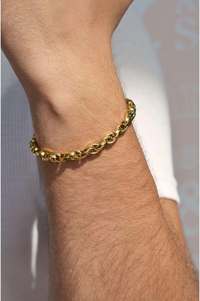 Sacce Scarves&Accessories Men's Steel Bracelet Gold Color