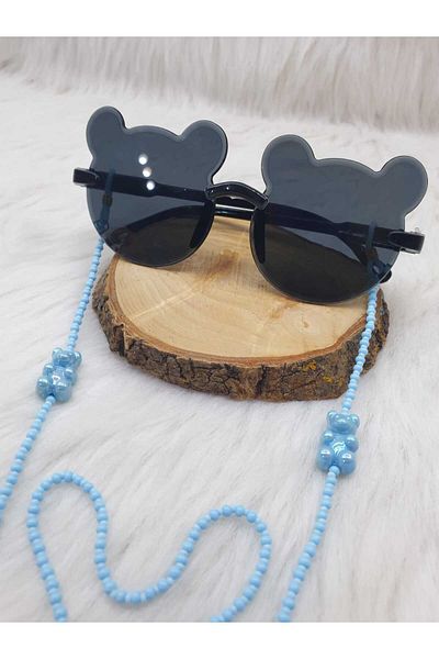HAPPY HANDMADE Children's Eyewear Chain with Chain Bear Unisex Eyewear Strap Children's Eyewear Chain with Beads