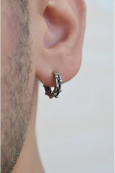Sacce Scarves&Accessories Men's Antique Steel Hoop Earrings