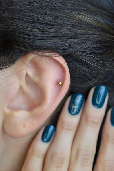 Sacce Scarves&Accessories İki Ucu Top Çelik Piercing Helix Kıkırdak 6 Mm Gold