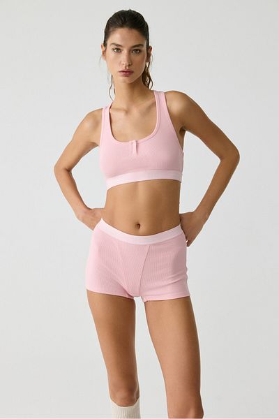 Urban Beat Castillo Urban Beat Damen-Bustier in Bonbonrosa/Ecru