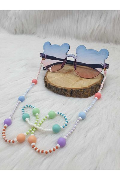 HAPPY HANDMADE Chain Colorbulk Children's Eyewear Chain Girl's Eyewear Strap Beaded Children's Eyewear Chain
