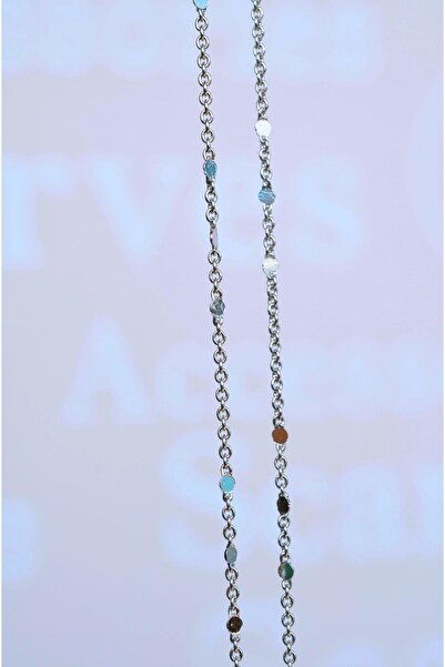 Sacce Scarves&Accessories Gümüş Renkli Işıltılı Pullu Zincir Kolye