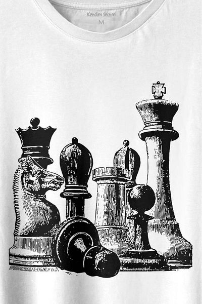 Kendim Seçtim Μπλουζάκι Chess Chess Pieces Elephant Horse Castle Βασίλισσα Σκάκι με στάμπα μπλουζάκι Unisex