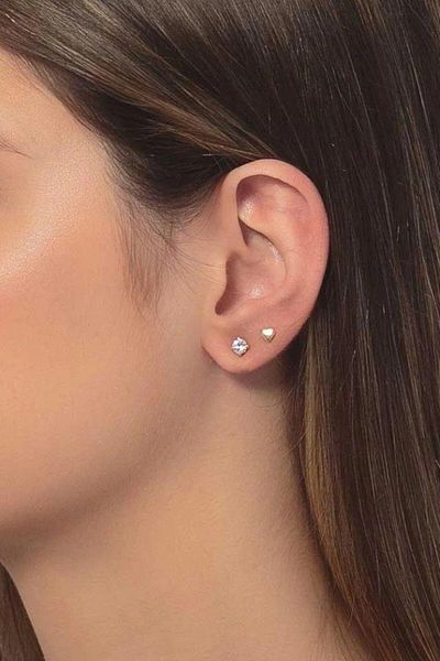 Sacce Scarves&Accessories 4 mm Tektaş Gold Steel Earrings