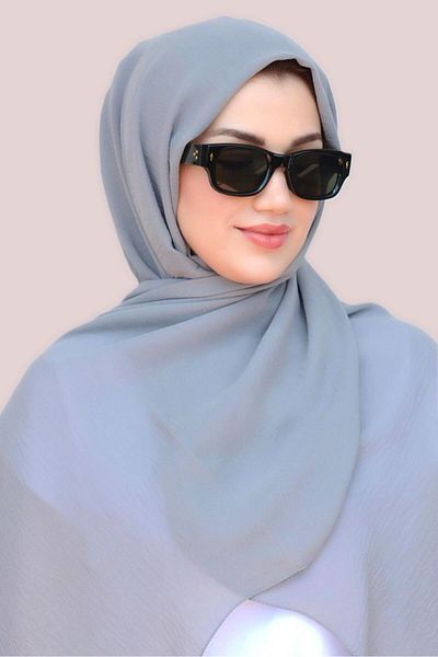Sacce Scarves&Accessories Non-Ironing Gray Shawl Crinkle Fabric