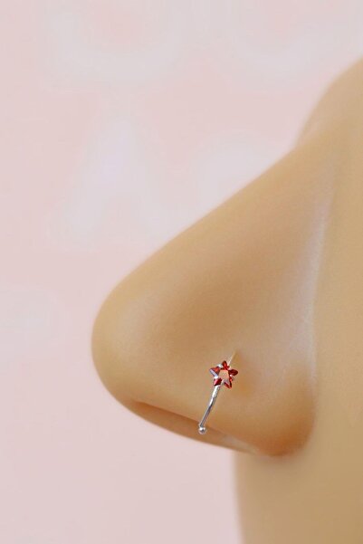 Sacce Scarves&Accessories Kırmızı Taşlı Yıldızlı Gümüş Halka Hızma İthal 925 ...