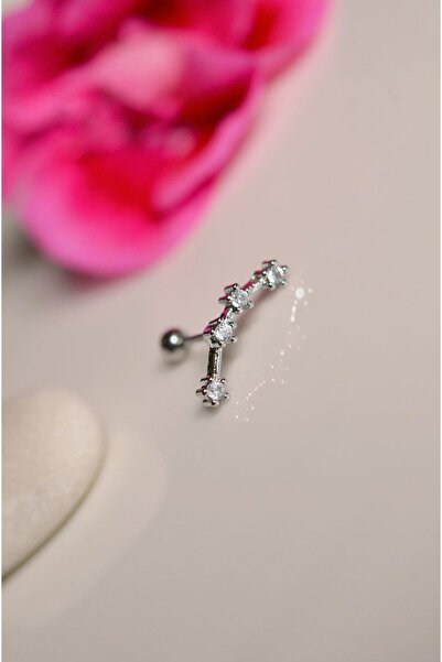 Sacce Scarves&Accessories Kova Burcu Küpe Takımyıldızı Yıldızlı Piercing Helix Gümüş Renk