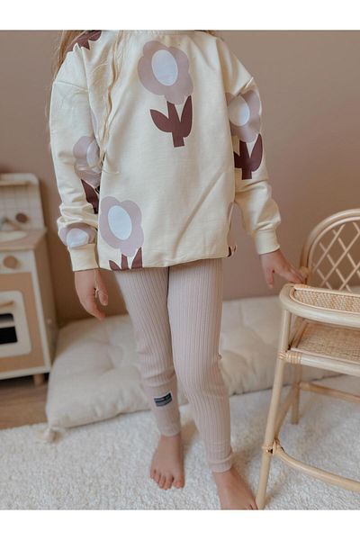 YİGİT BUTİK Yigit Boutique - Flower Printed Girl's Tights Set