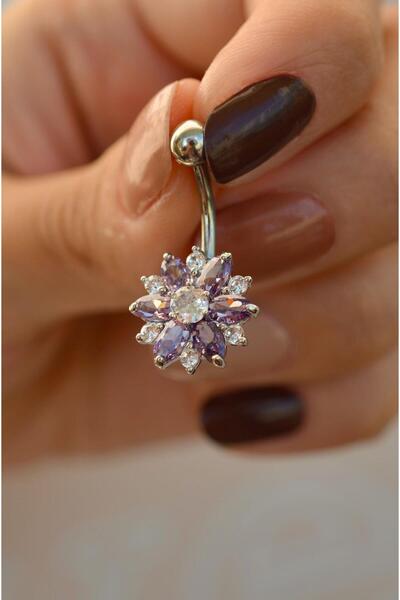 Sacce Scarves&Accessories Lotus Çiçek Çelik Göbek Piercing
