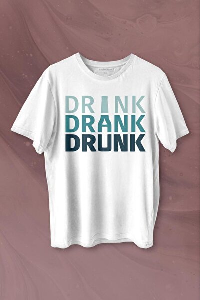 Kendim Seçtim Tricou cu imprimeu Drink Drunk Drunk Typography Tricou unisex