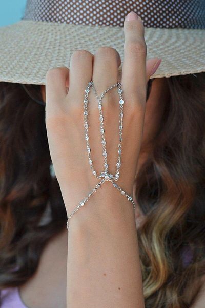 Sacce Scarves&Accessories Silver Colored Shahmaran with Row Stones