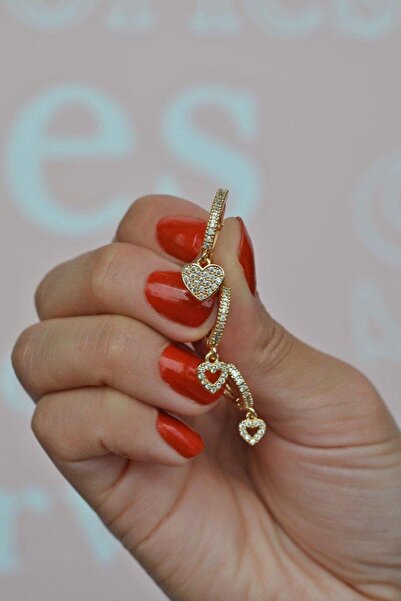 Sacce Scarves&Accessories Kalp Detaylı Üçlü Küpe Seti