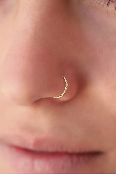 Sacce Scarves&Accessories Altın Kaplama Burgu Halka Hızma İthal 925 Ayar Gümüş