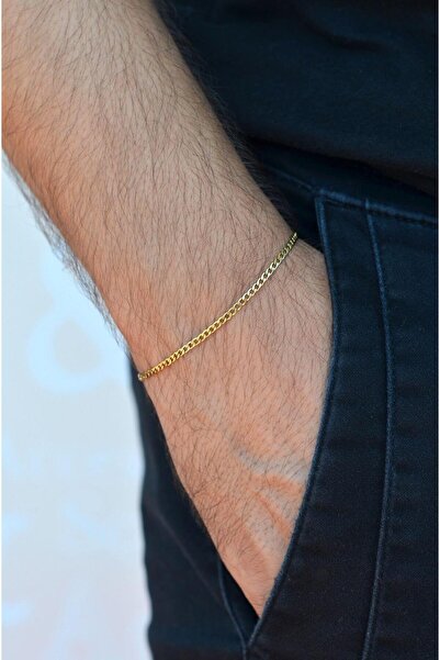 Sacce Scarves&Accessories سوار ذهبي للرجال - سلسلة رفيعة جدًا