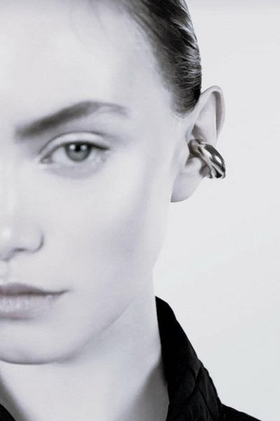 Sacce Scarves&Accessories Large Domed Earcuff Large Hoop Cartilage Earring Silver Color