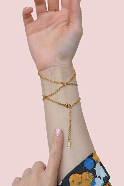 Sacce Scarves&Accessories Gold Renkli Çelik Zincir Şahmeran