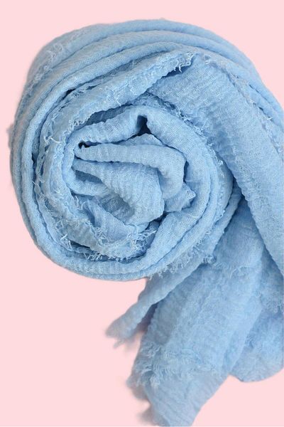 Sacce Scarves&Accessories Baby Blue Color Wrapped Shawl Soft Textured Daily Use