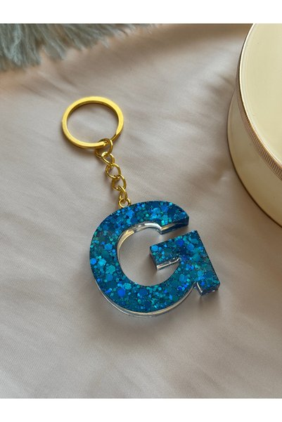 HERCY Letter G Epoxy Resin Keychain