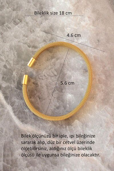 Sacce Scarves&Accessories 316 L Steel Gold Thin Mesh Steel Handcuff Bracelet Unisex Product