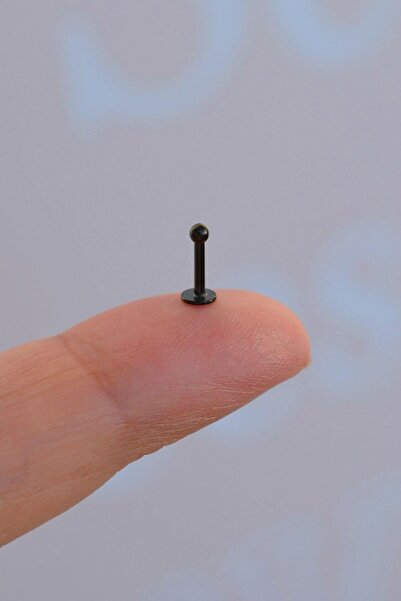 Sacce Scarves&Accessories Siyah 2 mm Küçük Toplu Çelik Piercing Tragus Helix Kıkırdak Lob Conch Burun Minimal Ürün