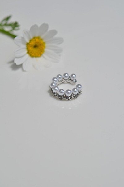Sacce Scarves&Accessories İncili Taç Model Sıkıştırma Kıkırdak Küpe Earcuff