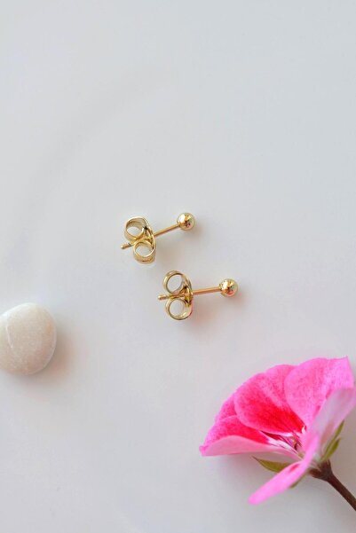 Sacce Scarves&Accessories Gold Mini Top Küpe 3 Mm