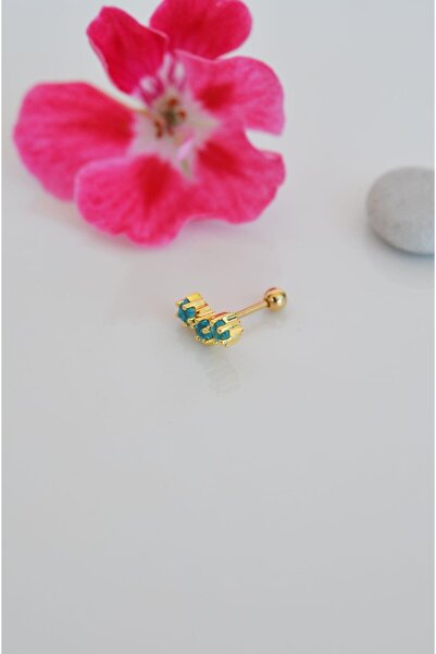 Sacce Scarves&Accessories Mavi Renk Yıldızlı Helix Piercing Kıkırdak Lob Conch