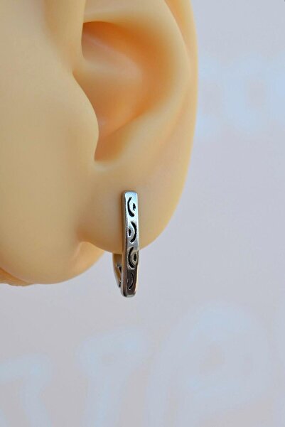 Sacce Scarves&Accessories Erkek Antik V Model Çelik Küpe