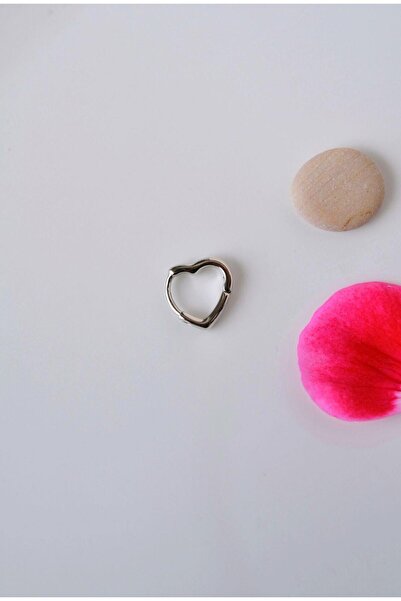 Sacce Scarves&Accessories Gümüş Renkli Kalp Piercing Tragus Helix Kıkırdak Küpesi