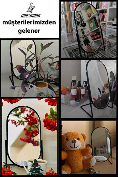 wiesmann Modern-metal-siyah-elips-masa Üstü Makyaj Aynası