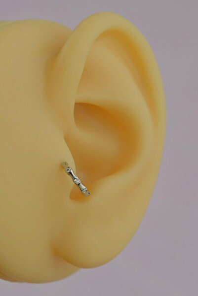 Sacce Scarves&Accessories Gümüş Renk İnce Mini Halka Tragus Piercing Helix Kıkırdak Lob Daith Forward Helix