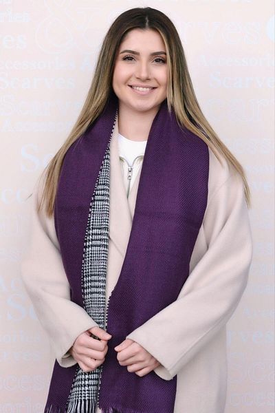 Sacce Scarves&Accessories Reversible Purple Shoulder Shawl Winter Scarf Purple Color Shawl