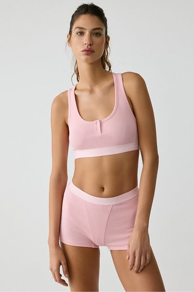 Urban Beat Teodora Urban Beat Damen Boxershorts in Bonbonrosa/Ecru