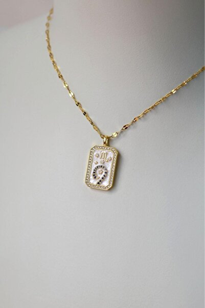 Sacce Scarves&Accessories Akrep Burcu Kolye Çelik Burç Kolye Akrep Gold Renk