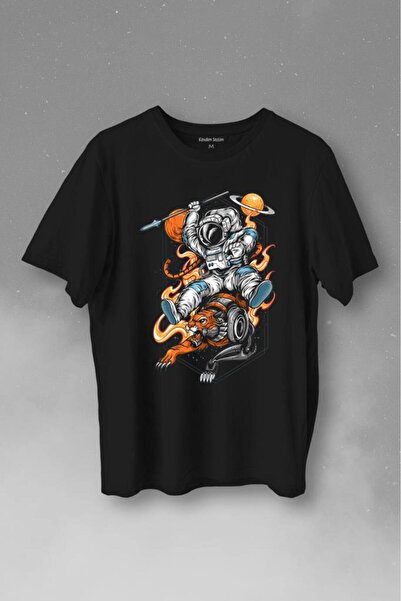 Kendim Seçtim Astronaut ratnik sa kopljem na lavu svemirskoj Štampano majici ...
