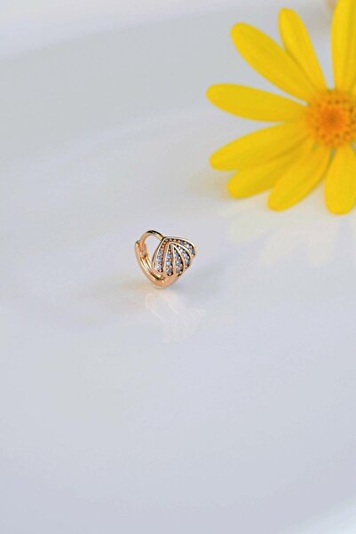 Sacce Scarves&Accessories Zirkon Taşlı İstiridye Tasarımlı Helix Küpesi Kıkırdak