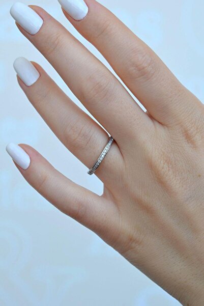 Sacce Scarves&Accessories Ayarlanabilir Zirkon Taşlı Gümüş Renkli Ince Yüzük