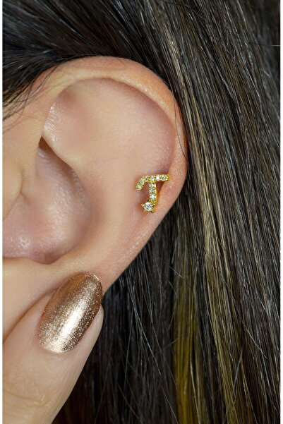 Sacce Scarves&Accessories T Harfi Piercing Helix Kıkırdak Lob Tragus