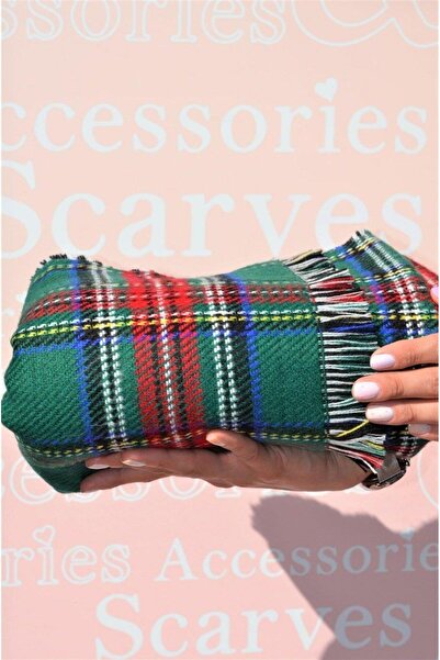 Sacce Scarves&Accessories Πράσινο καρό σάλι ώμου διπλής όψης