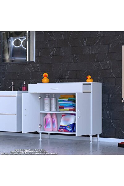 Modilayn Emir 1 Kapaklı 1 Raflı 1 Çekmeceli Mutfak & Banyo Dolabı (100cm)