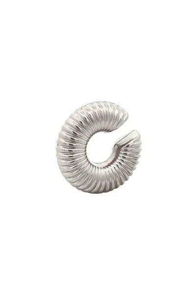 Sacce Scarves&Accessories Large Domed Earcuff Wide Hoop Cartilage Earring Silver Color