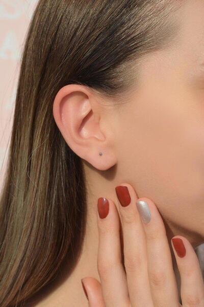 Sacce Scarves&Accessories Gümüş Renkli Nokta Top Küpe