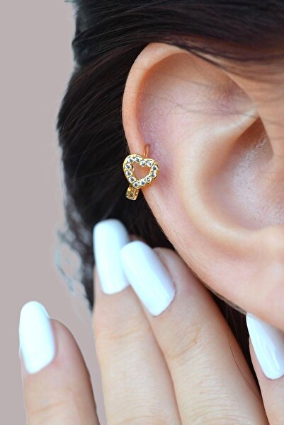 Sacce Scarves&Accessories Kalp Model Helix Kıkırdak Tragus Piercing Gold Renk 8 Mm