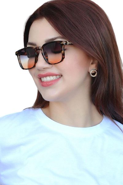 Sacce Scarves&Accessories Leopard Patterned Bone Model Sunglasses - Brown